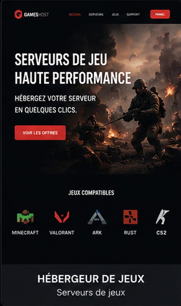 Preview Hébergeur de jeux